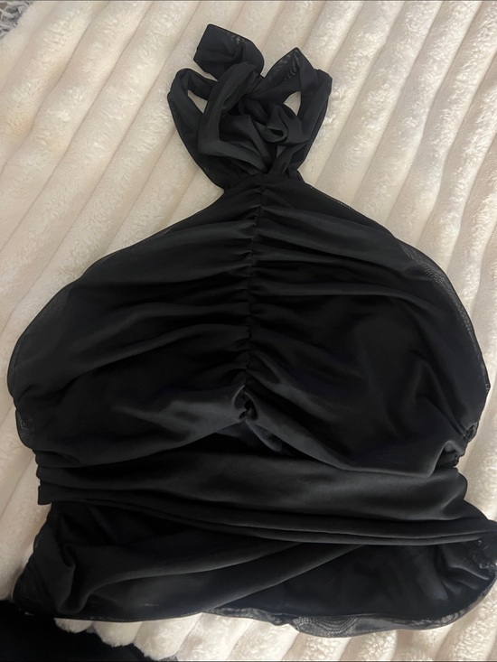 Dresses & Skirts - Black Ruched Halter Dress